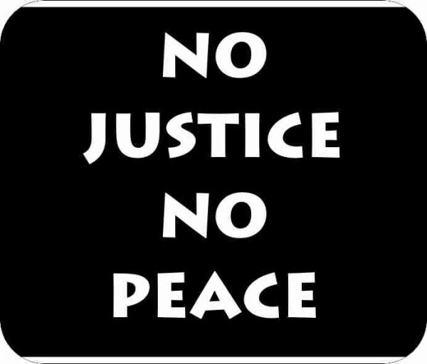 No Justice No Peace Black Art Mouse Pad